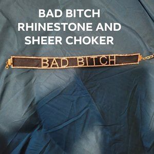 "WORDS" IN RHINESTONE CHOKERS, Bad BI**H AND MISTRESS